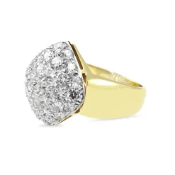 18ct Yellow and White Gold Cubic Zirconia Cocktail Ring