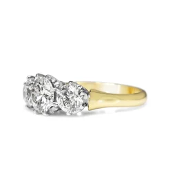 18ct Yellow and White Gold 3 Stone Diamond Ring