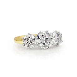 18ct Yellow and White Gold 3 Stone Diamond Ring