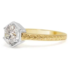 18ct Yellow and White Gold Vintage Style Diamond Ring