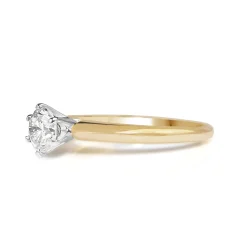 18ct Yellow and White Gold 6 Claw Solitaire