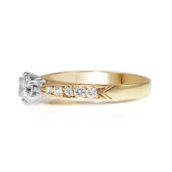 18ct Yellow and White Gold Diamond Solitaire Ring