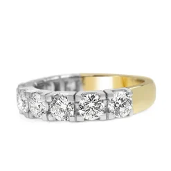 18ct Yellow and White Gold 9 Stone Diamond Ring