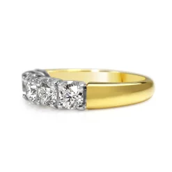 18ct Yellow and White Gold 5 Stone Diamond Ring