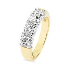 18ct Yellow and White Gold 4 Stone Diamond Ring