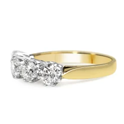 18ct Yellow and White Gold Victorian Style 4 Stone Diamond Ring