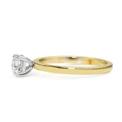 18ct Yellow and White Gold 4 Claw Diamond Solitaire Ring
