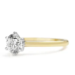18ct Yellow and White Gold 1.01ct Diamond Solitaire Ring
