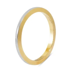 18ct Yellow and White Gold Engraved Vintage Band Ring