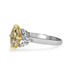 18ct Yellow and White Gold Yellow 'Moval' Diamond Ring