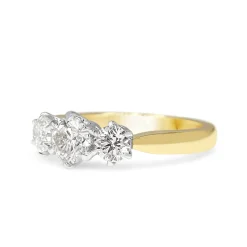 18ct Yellow and White Gold 3 Stone Diamond Ring