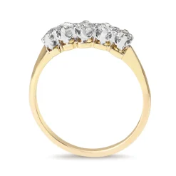 18ct Yellow and White Gold Antique Old Cut 5 Stone Diamond Ring
