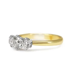 18ct Yellow and White Gold 3 Stone Diamond Ring