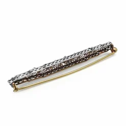 14ct Yellow and White Gold Filigree Art Deco Old Cut Diamond Brooch