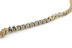 10ct Yellow and White Gold Diamond Tennis Bracelet