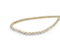 9ct Yellow and White Gold Diamond Tennis Bracelet