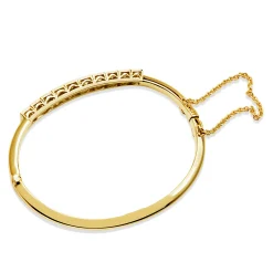 18ct Yellow and White Gold Antique Old Cut Diamond Bangle