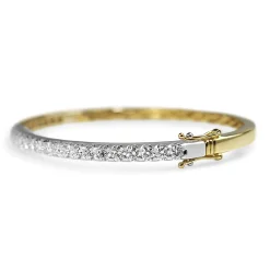 9ct Yellow and White Gold 2.05ct Diamond Bangle