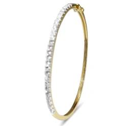 18ct Yellow and White Gold Hinged 2.00ct Diamond Bangle