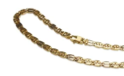 18ct Yellow and White Gold Fancy Flat Link Bracelet