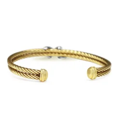 18ct Yellow and White Gold Diamond Bangle