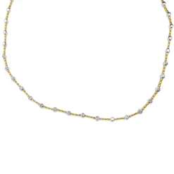 18ct Yellow and White Gold Diamond Necklace
