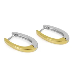 18ct Yellow and White Gold Hoop Earrings