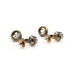 18ct Yellow and White Gold Antique Old Cut Diamond Earrings