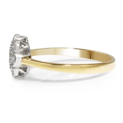 9ct Yellow and White Gold Diamond Daisy Ring