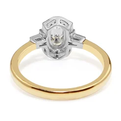 18ct Yellow and White Gold Deco Style Halo Ring