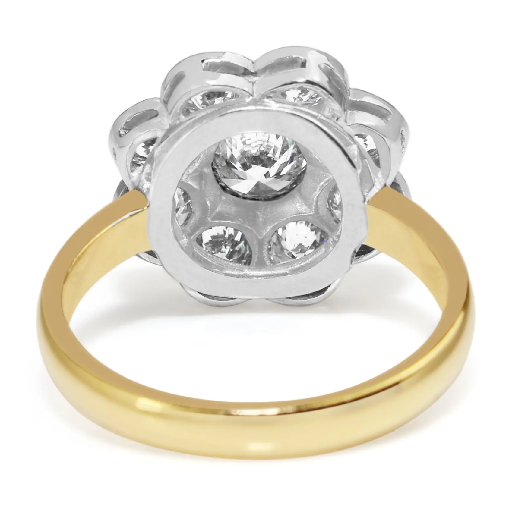 18ct Yellow and White Gold Daisy Diamond Ring