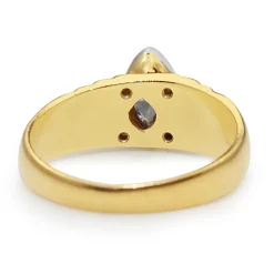 18ct Yellow and White Gold Marquise Bezel Diamond Ring