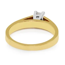 18ct Yellow and White Gold Princess Cut Diamond Ring