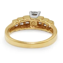 14ct Yellow and White Gold Princess Cut Diamond Ring