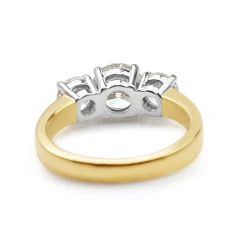 18ct Yellow and White Gold 3 Stone Diamond Ring