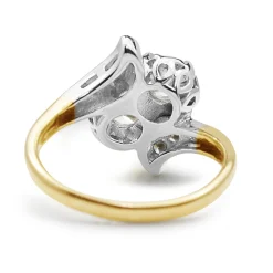 14ct Yellow and White Gold Vintage Moi et Toi Ring