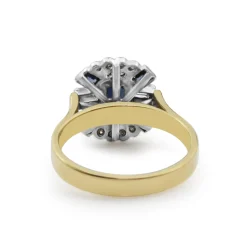 18ct Yellow and White Gold Vintage Sapphire and Diamond Ring