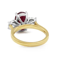 18ct Yellow and White Gold Natural Ruby and Diamond Ring