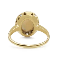 14ct Yellow and White Gold Opal and Diamond Vintage Ring