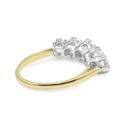 18ct Yellow and White Gold Victorian Style 5 Stone Diamond Ring