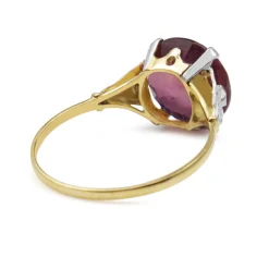 18ct Yellow and White Gold Treated Ruby and Diamond Ring