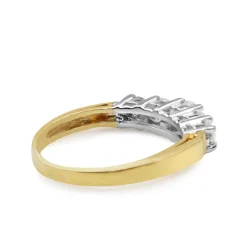 14ct Yellow and White Gold 5 Stone Diamond Ring
