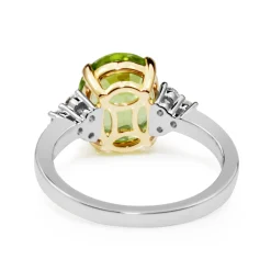 18ct Yellow and White Gold Peridot and Diamond Ring