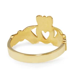 9ct Yellow and White Gold Diamond Claddagh Ring