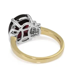 18ct Yellow and White Gold Garnet and Diamond Ring