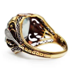 14ct Yellow and White Gold Art Deco Aquamarine Ring