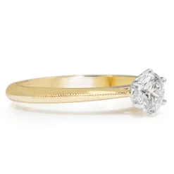 18ct Yellow and White Gold .50ct Diamond Solitaire ring
