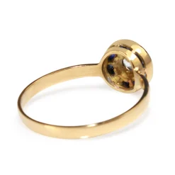 18ct Yellow and White Gold Art Deco Sapphire and Diamond 'Target' Ring