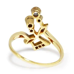 18ct Yellow and White Gold Art Nouveau Old Cut Diamond Ring