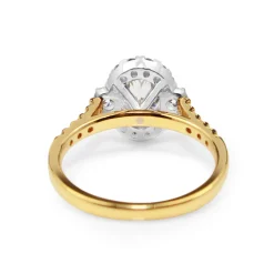 18ct Yellow and White Gold Oval Halo Diamond Ring
